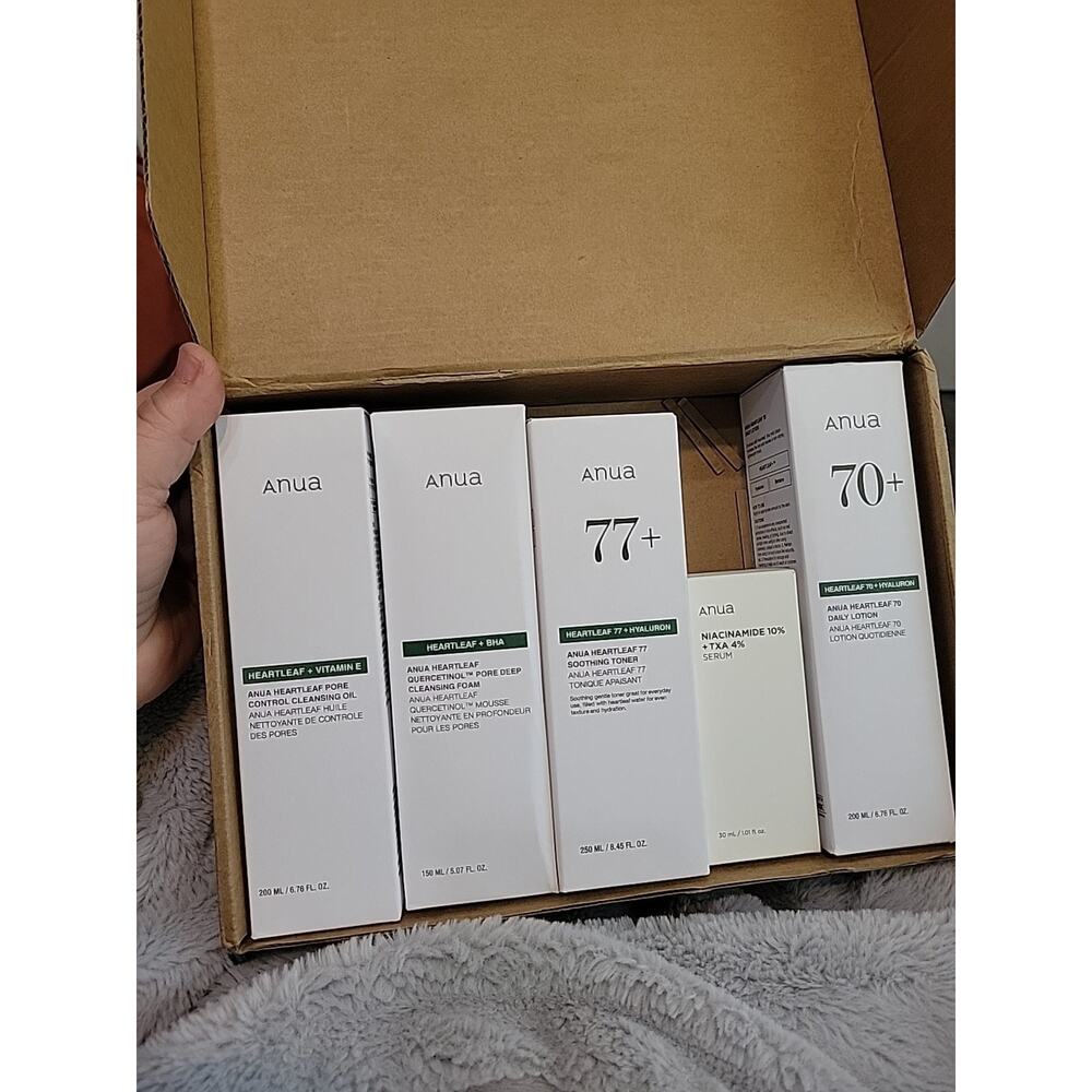 Set Of 5 Anua Niacinamide 10% TXA 4% Serum Heartleaf Toner Lotion Cleansing oil